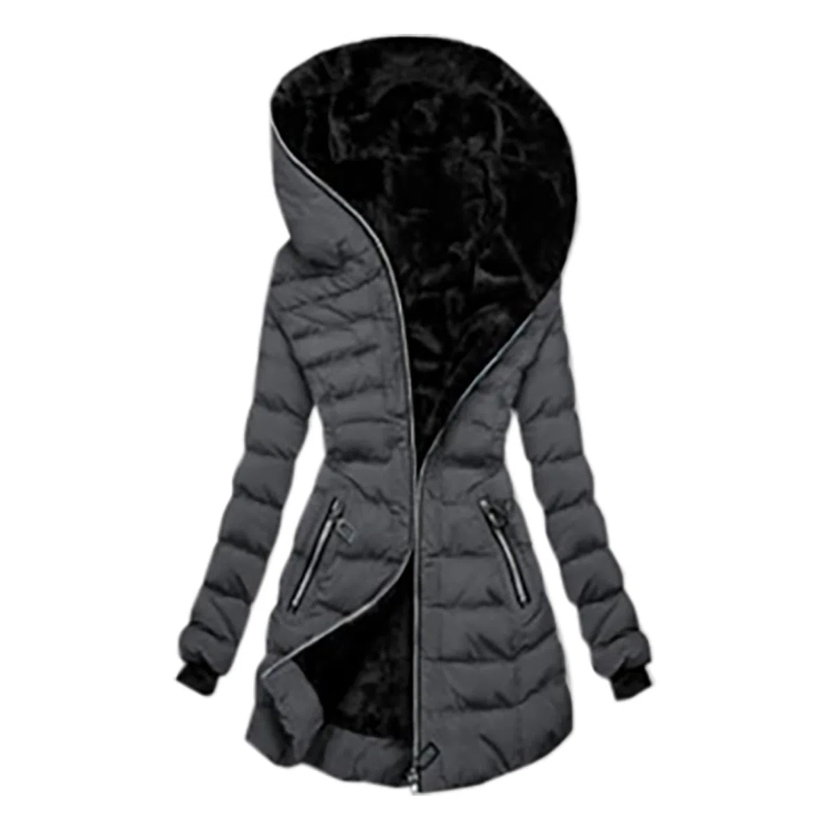 Genérico Chaqueta para Mujer Invierno,Ropa Invierno Cremallera con Bolsillo abrigo acolchado plegable ligera de color sólido bolsillos Entretiempo casual cálido Cazadora Manga Larga