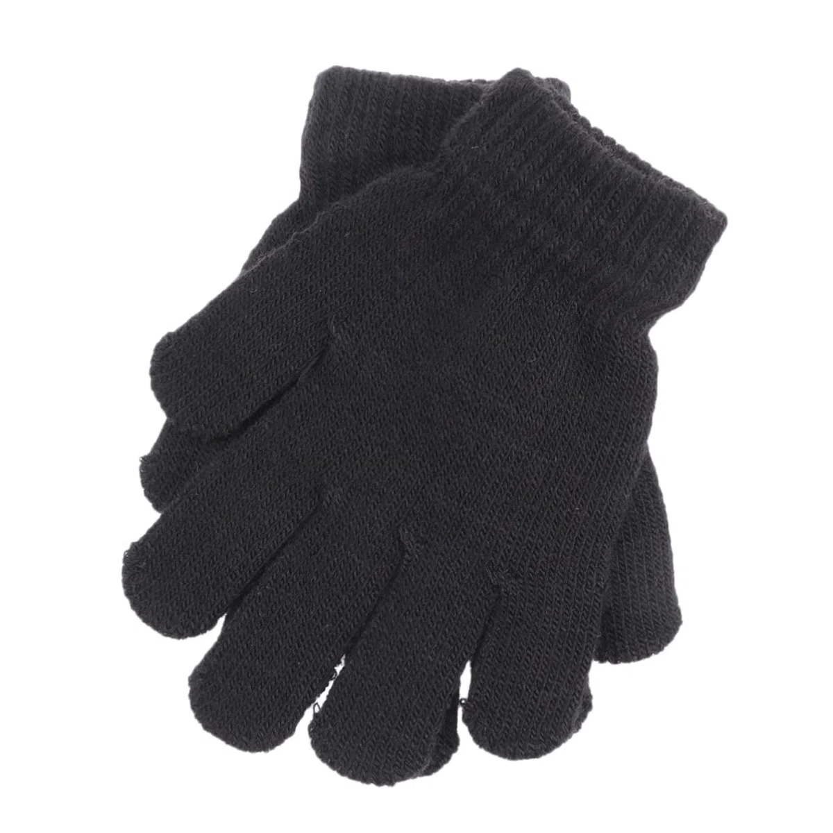 Abaodam Guantes de Invierno para Niños de 4 a 12 Años, de Tejido Negro, Cálidos y Cómodos, Ideales para Estación E Invierno en Actividades al Aire Libre