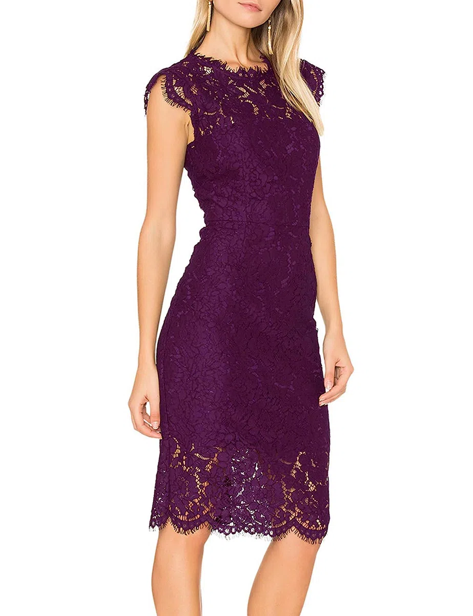 MEROKEETY Sleeveless Lace Dress Noche Mujer