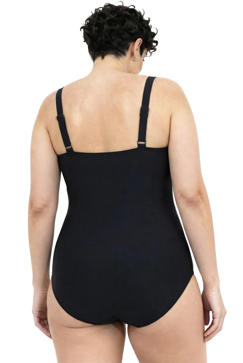 Ulla Popken Badeanzug, Raffung, Softcups, Träger Verstellbar, Recycelt Trajes de baño Mujer (Pack de 1)