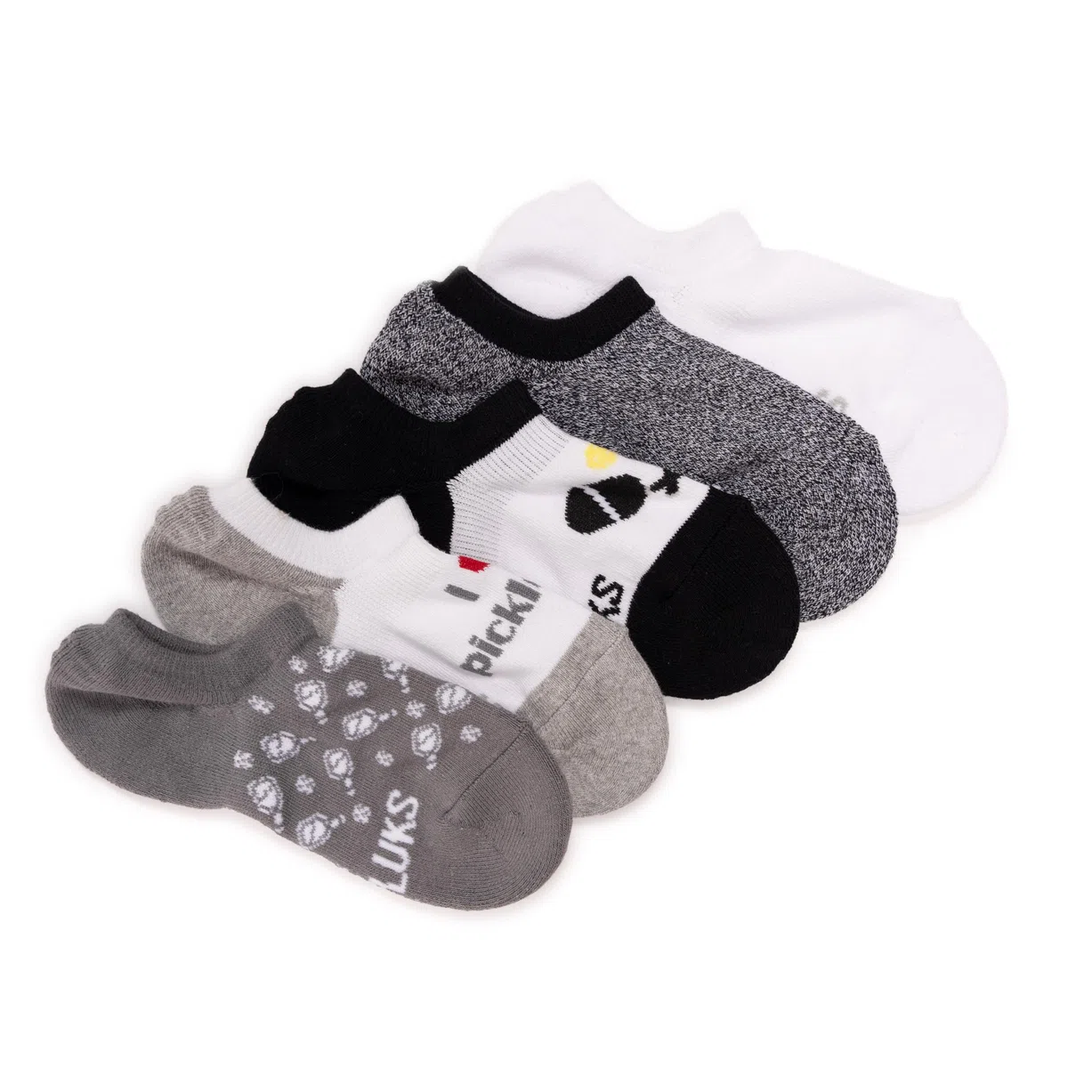MUK LUKS Juego de 5 calcetines invisibles para pickleball para mujer, Básicos, Talla única