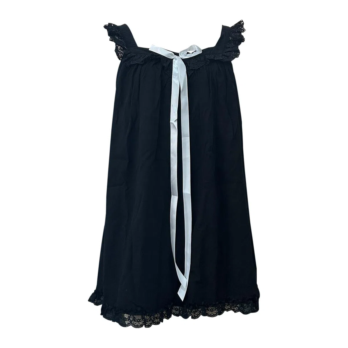 Vestido de verano para mujer con lazo sin espalda y ribete de encaje, suelto para bebé