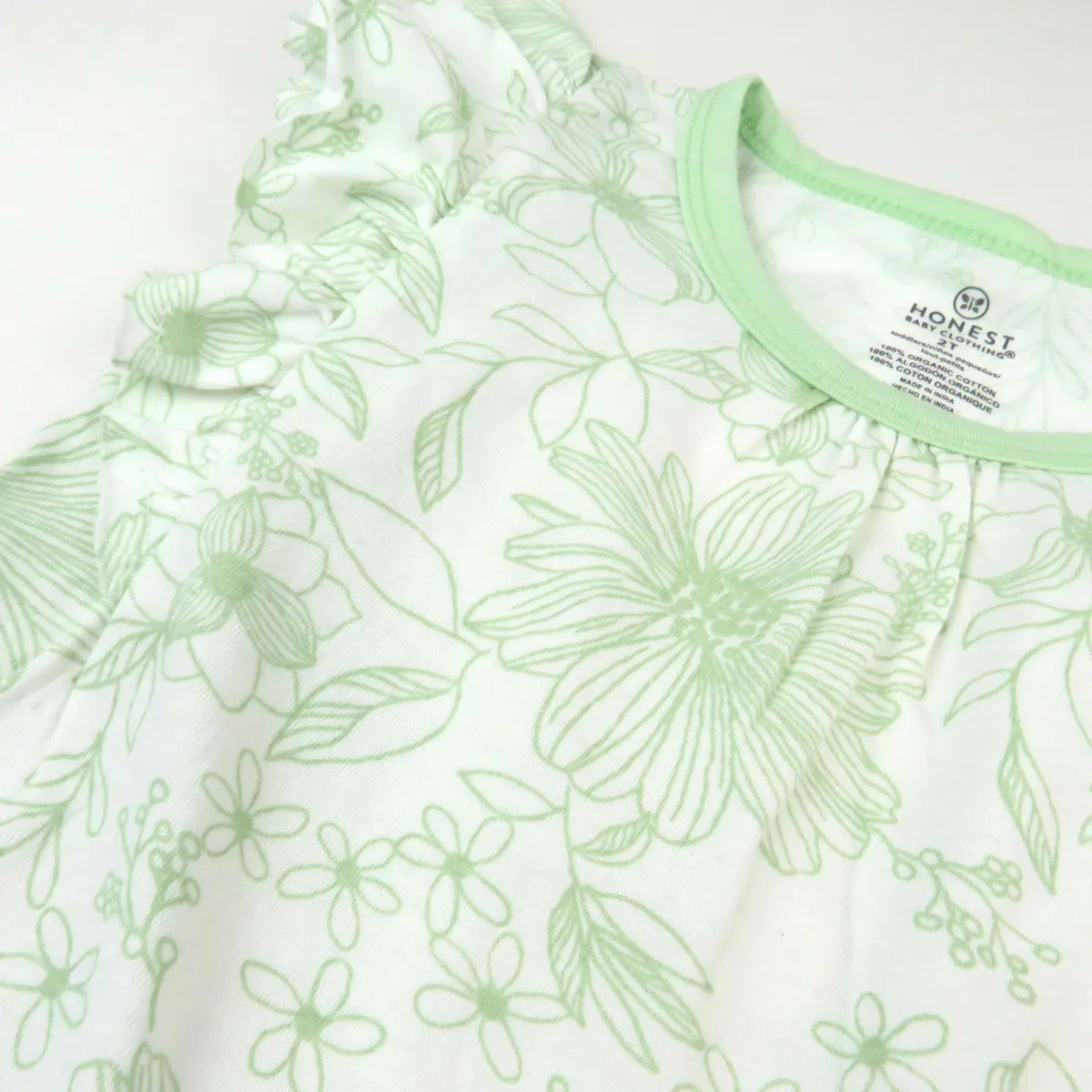 HonestBaby Baby-Girls - Paquete de 3 camisetas sin mangas con volantes, 100% algodón orgánico para bebés y niñas
