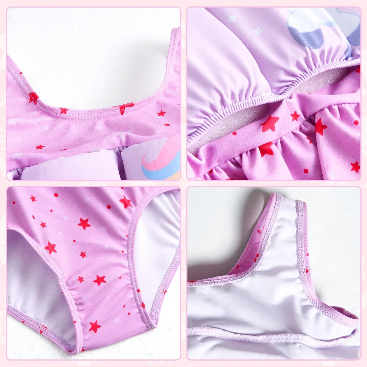 Traje de baño de una pieza con flotación para bebés y niñas