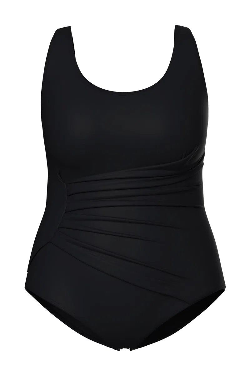 Ulla Popken Badeanzug, Raffung, Softcups, Träger Verstellbar, Recycelt Trajes de baño Mujer (Pack de 1)