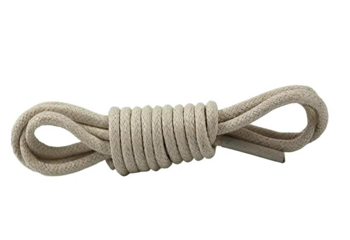 Cordones de zapatos planos, 1 par de cordones de cuero, cordones encerados de algodón, cordones de cuero redondos for zapatos, botas, cordones de zapatos unisex(Beige,120cm)