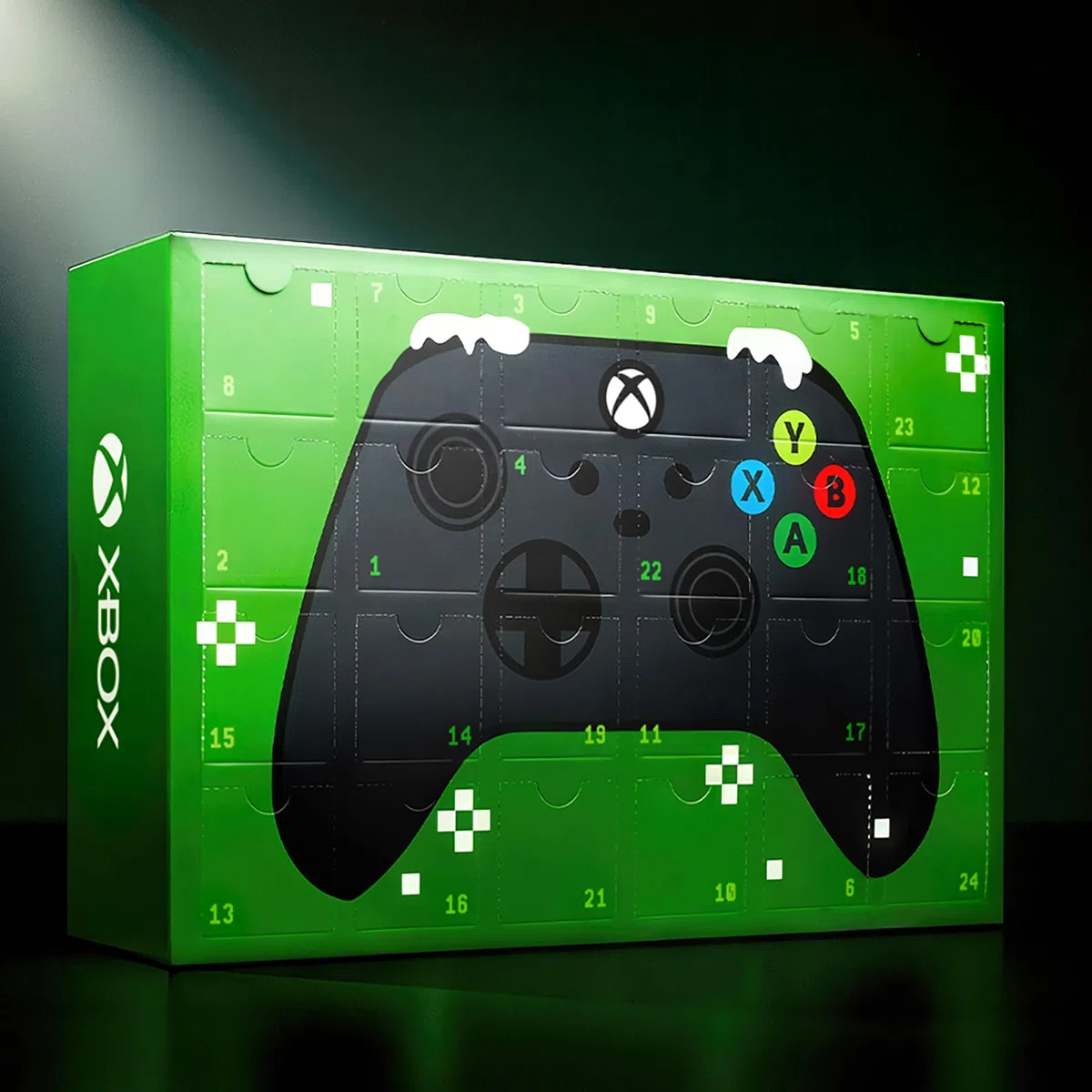 Get Trend Xbox Calendario Adviento 2025 con 24 Pares Calcetines Originales para Niños Adolescentes, 35-40, Diseños Videojuegos Divertidos (Verde Xbox)