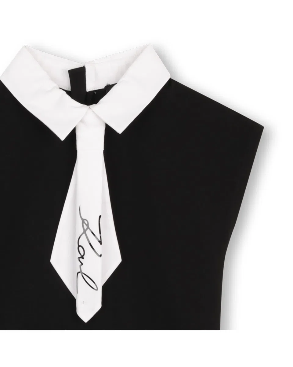 Karl Lagerfeld Vestido para niña, Negro, 16 años