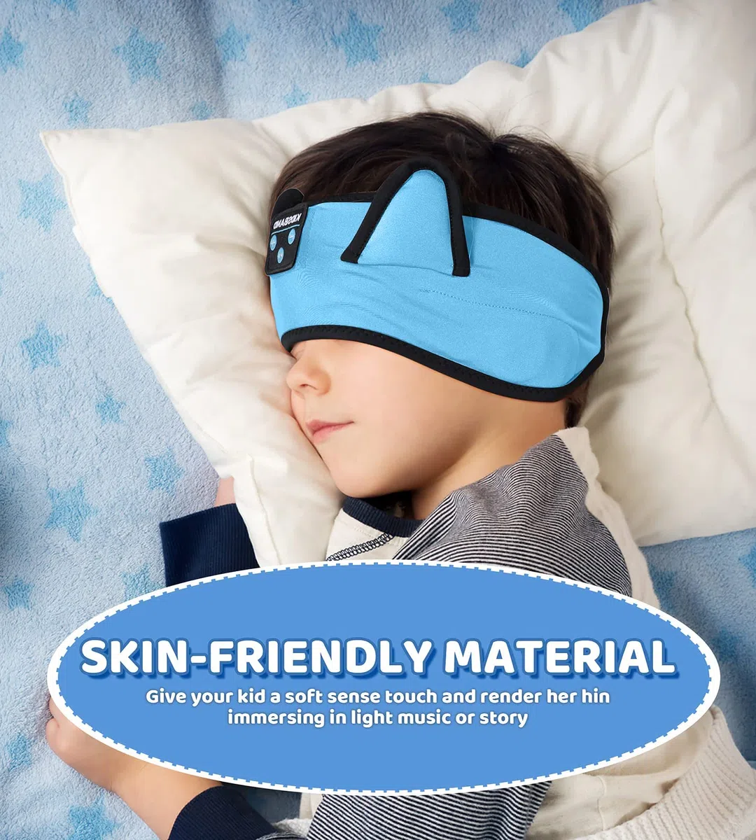 KIDSBAND Auriculares Bluetooth para niños con Diadema Ajustable, Auriculares inalámbricos para Dormir para niños con reproducción con Cable Jack de 3,5 mm para Adolescentes, niños, niñas