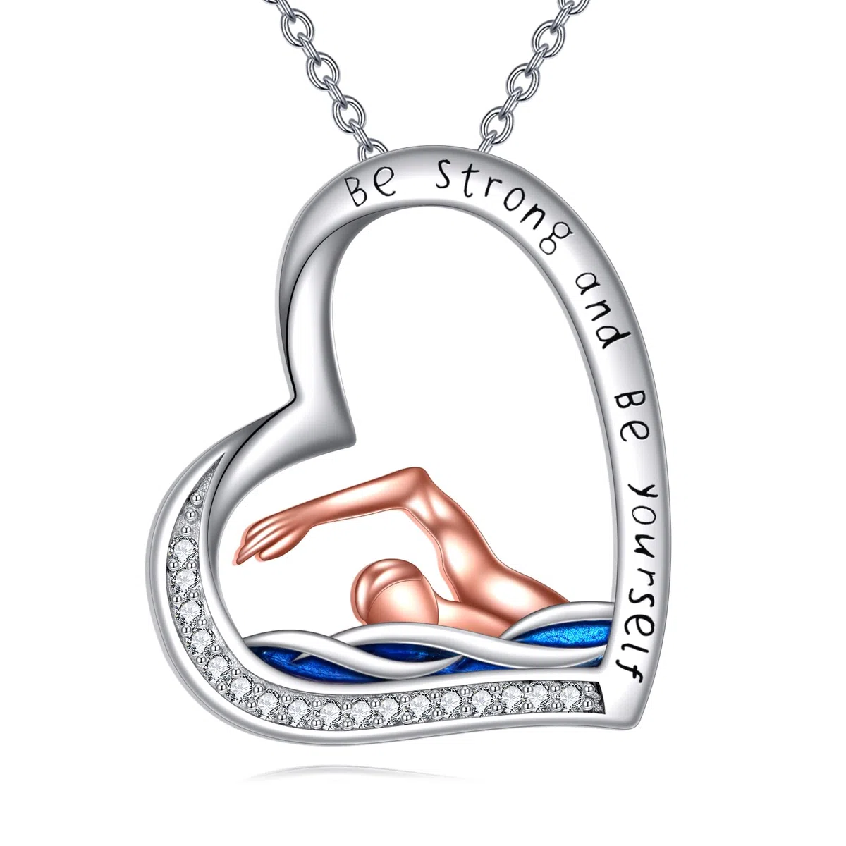 YFN Movimiento Collar Plata de Ley 925 Colgante Forma de Corazón Joyería Regalos para Mujeres Hija