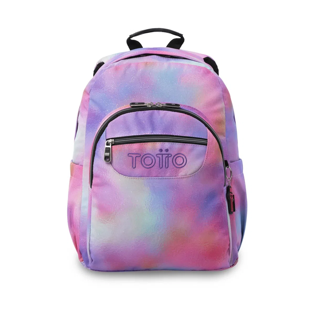 TOTTO - Mochila Escolar Adaptable a Carro, Modelo Acuareles Glitter, Capacidad 20 L, Bolsillo para Pc 14", 2 Bolsillo Botella, Espaldar Ergonómico con Flujo de Aire, Correas en S, Estampado Bloom
