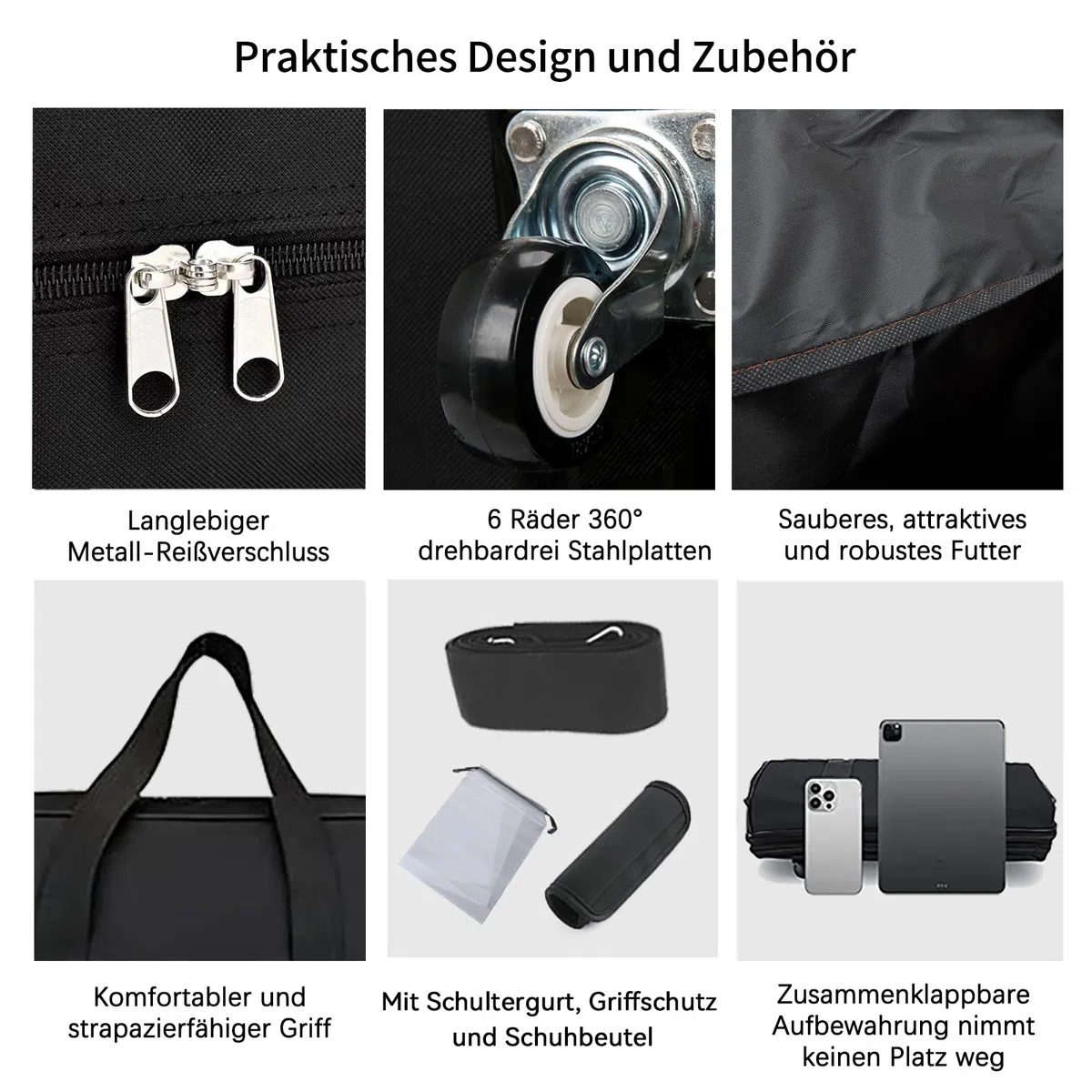 Bolsa de viaje plegable con ruedas, 108,5 cm, bolsa de viaje grande, bolsas de viaje de 125 l, plegable, bolsa de ropa, bolsa de equipaje de mano plegable con una funda para el hombro, bolsa