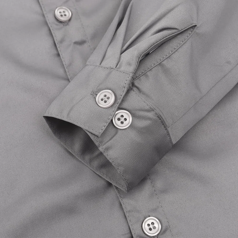 Spring&Gege Camisa de vestir de satén de manga larga para niños, sin arrugas, lisa, formal, con botones