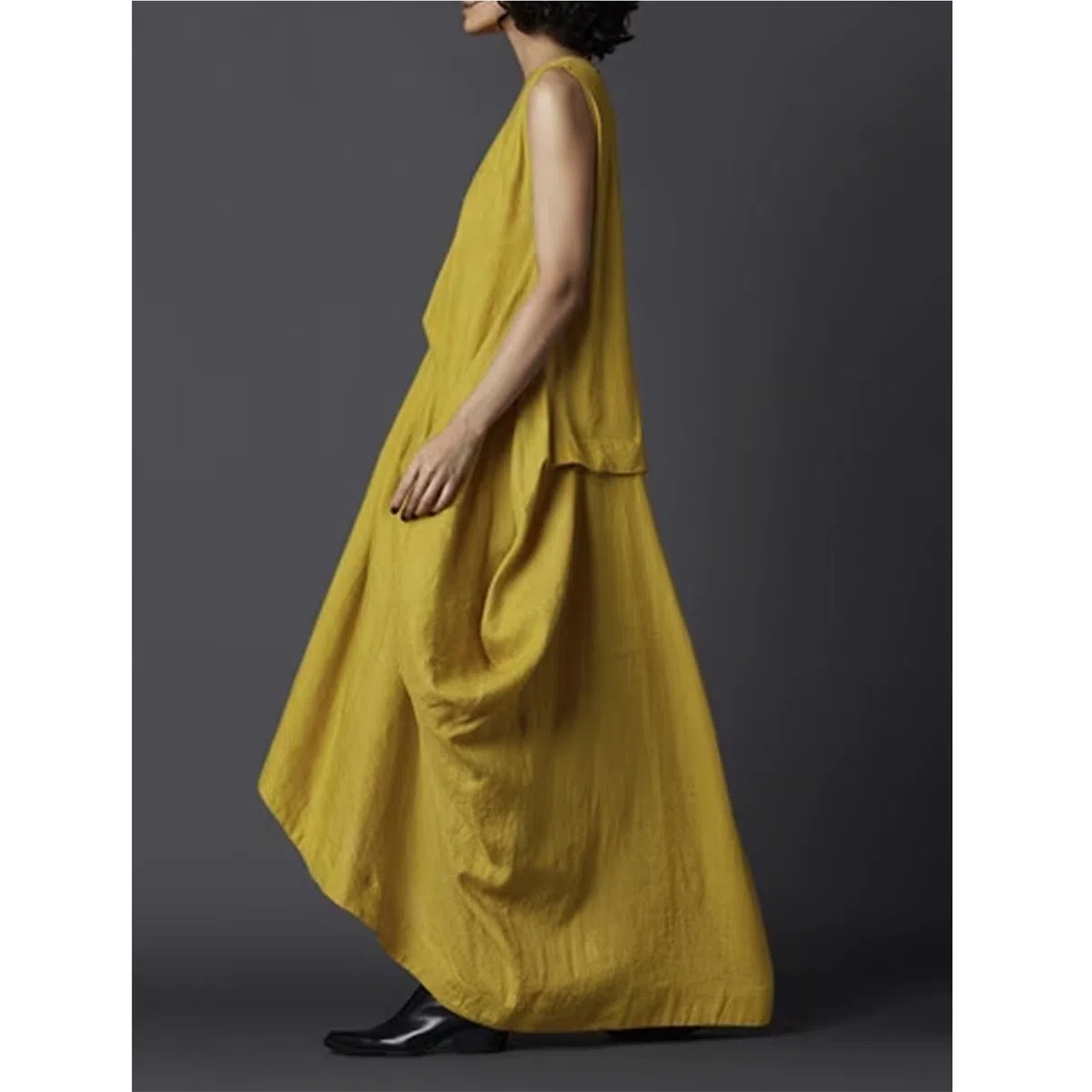 Vestido Sin Mangas Vestido de Verano con Bolsillos for Mujer, Cuello Redondo botón en la Espalda, Irregular, Largo, Elegante e Informal, Suelto, sin Mangas para la Mujer