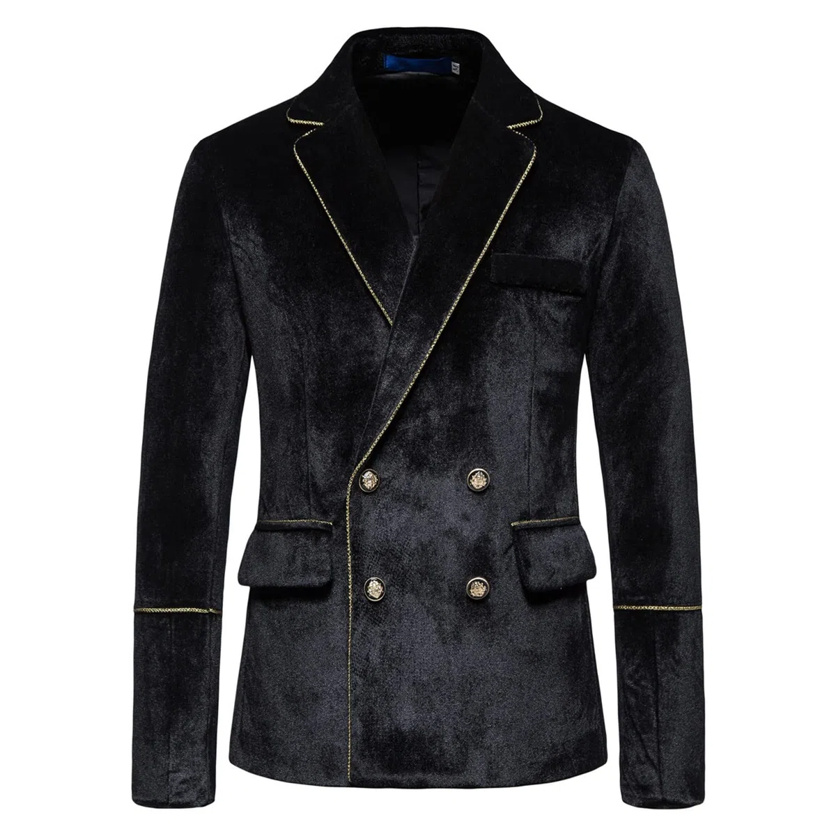 Traje de hombre de 2 piezas de terciopelo miel delgado cruzado color sólido vestido de noche traje de padrino de boda traje de otoño e invierno moderno formal elegante traje para boda fiesta