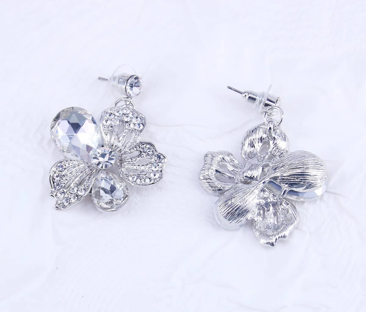 Juego de joyas para novia con diseño de rosas, para boda, collar y pendientes