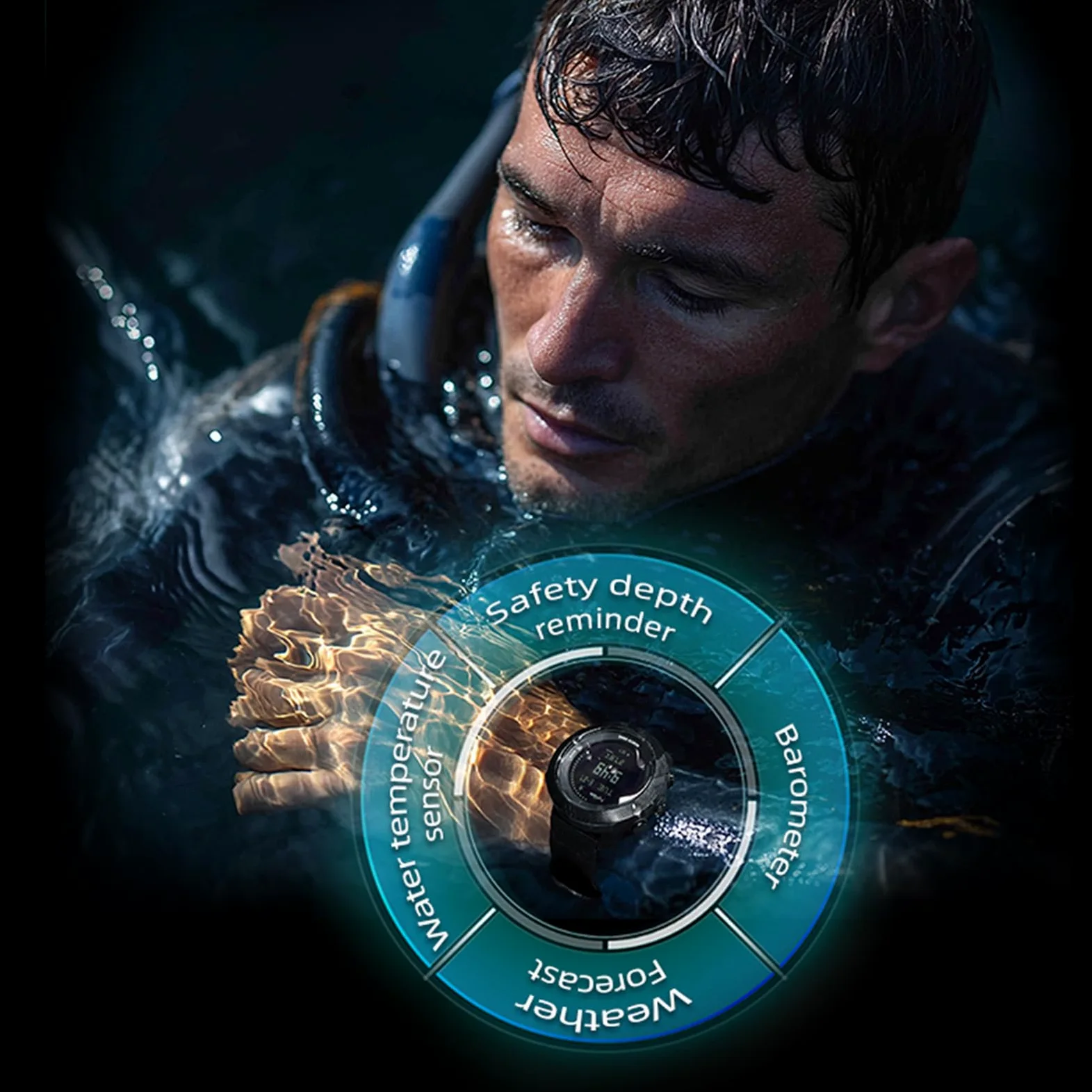Reloj de Buceo, Computadora de Buceo Resistente Al Agua hasta 100 M, Reloj Deportivo Digital para Hombres con Brújula, Altímetro, Barómetro, Cronómetro, Temporizador de Cuenta Atrás,