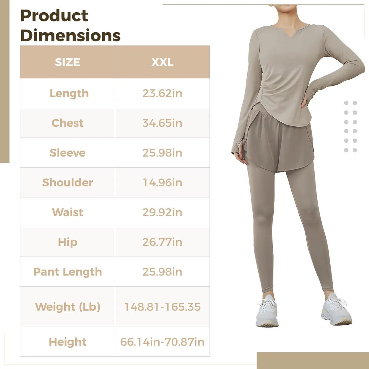 Conjunto de 3 piezas de fitness para mujer, chaqueta XXL, leggings y pantalones cortos, tela transpirable antibolitas, perfecto para gimnasio y yoga, Gris, talla única