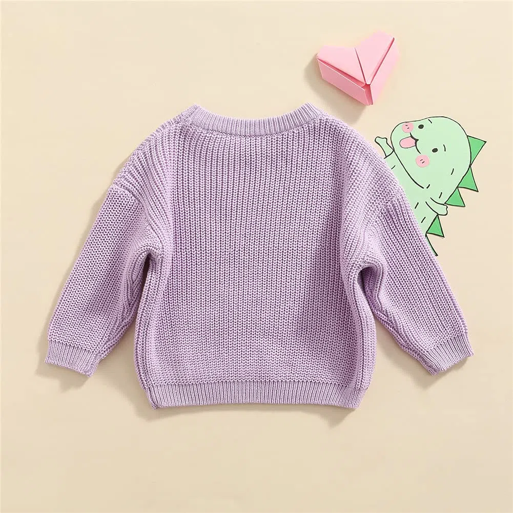 Afunbaby Suéter de punto para bebé niña y niño, sudadera cálida con cuello redondo y manga larga para bebés y niños pequeños