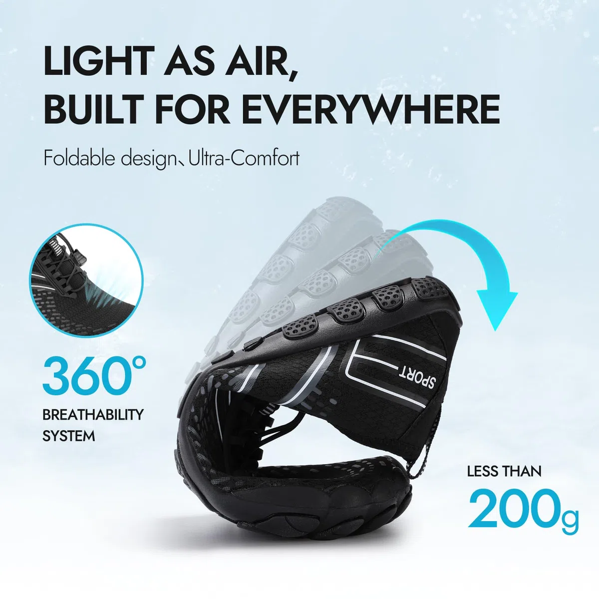 ATHMILE Zapatos acuáticos para senderismo y hombre descalzos para mujer, playa, natación, piscina, río, secado rápido, atléticos, puntera ancha, deportes al aire libre, kayak, barco, escalada, yoga