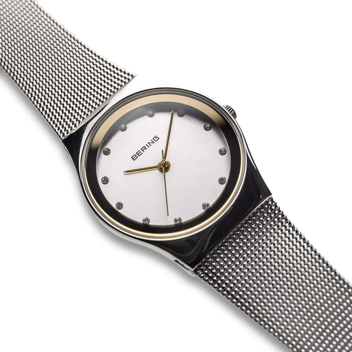 Bering 12927 Reloj de Cuarzo para Mujer con Caja de Acero Inoxidable de 27 mm y Esfera, Correa milanesa, Cristal de Zafiro y Resistencia al Agua de 3 ATM