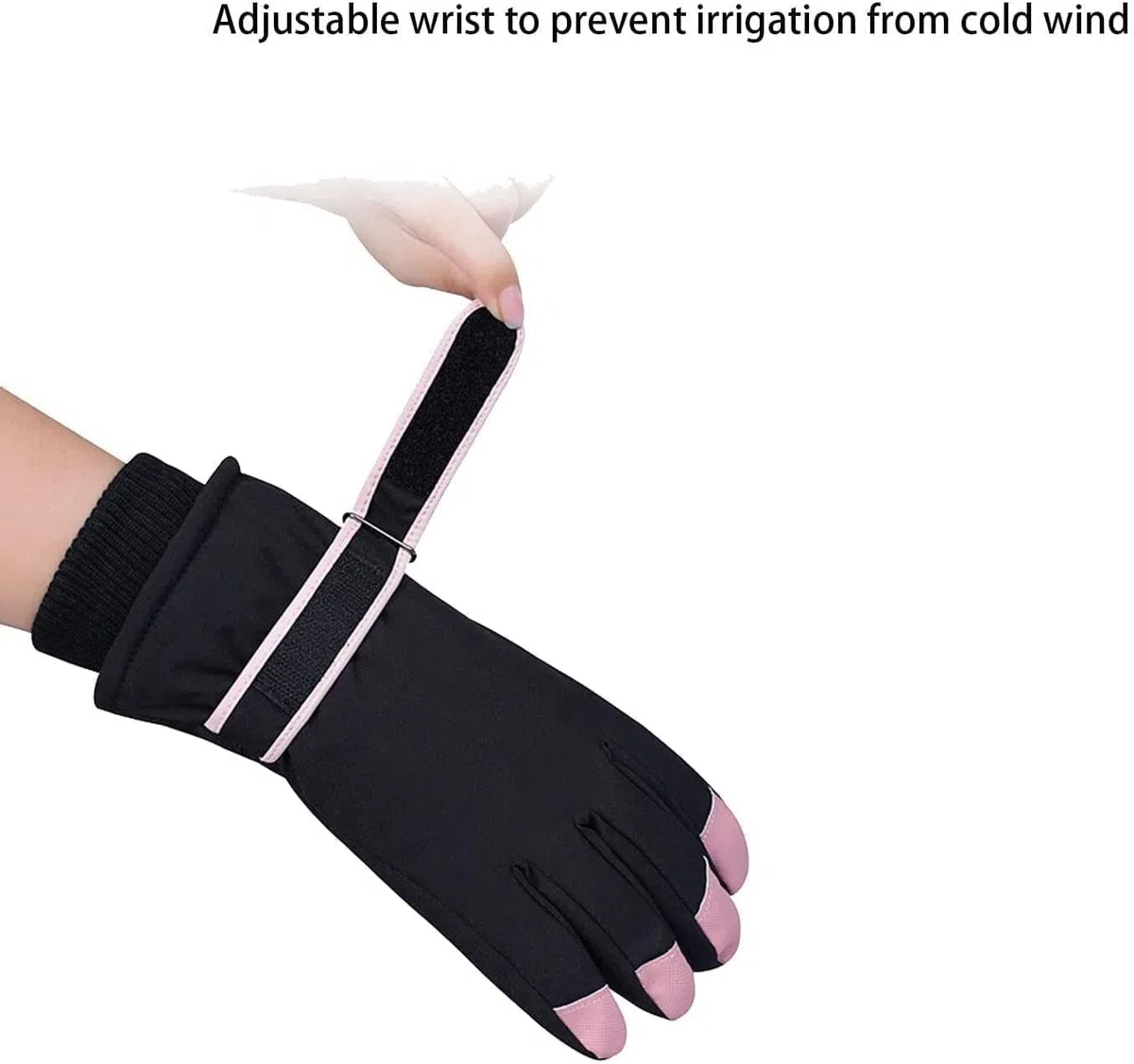 Habiba Mitones Guantes Gruesos cálidos de Invierno, Guantes de Ciclismo de montañismo de esquí al Aire Libre, Guantes de Dedo Completo de algodón a Prueba de Viento con Pantalla táctil Útil