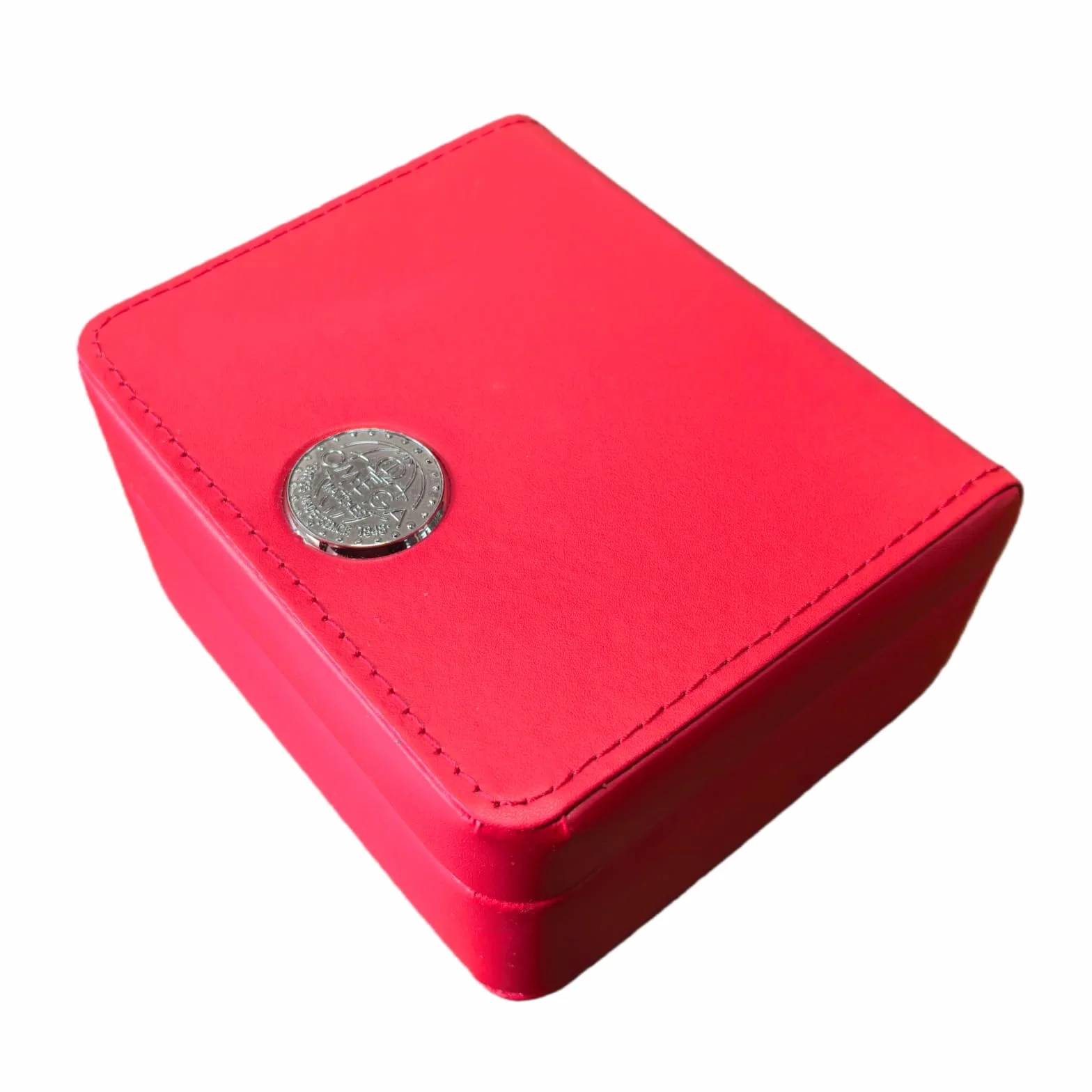 Organizador de Relojes Caja Madera Roja Piel PU Interior Beige Soporte para Omega