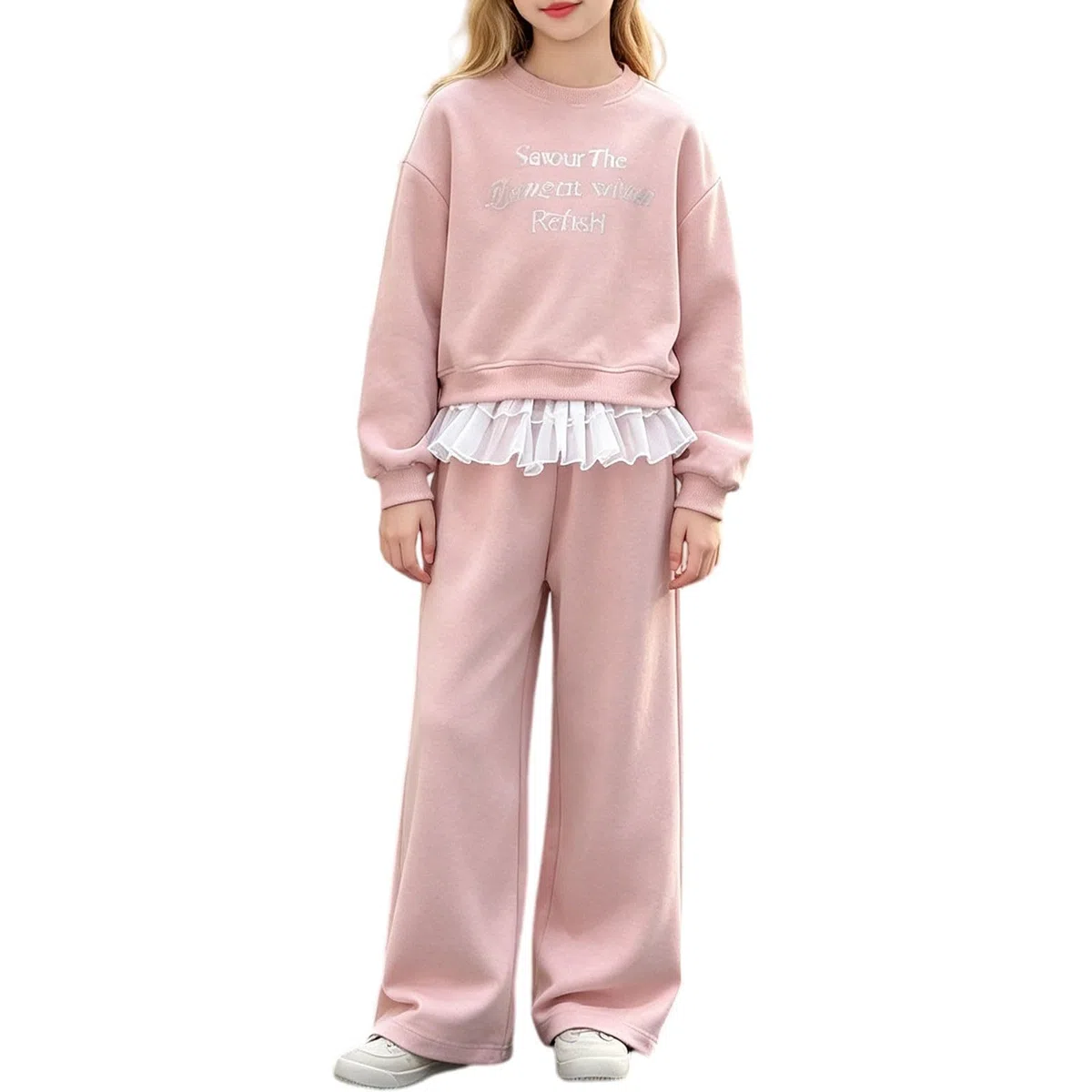 Conjunto de chándal para niñas con pierna ancha