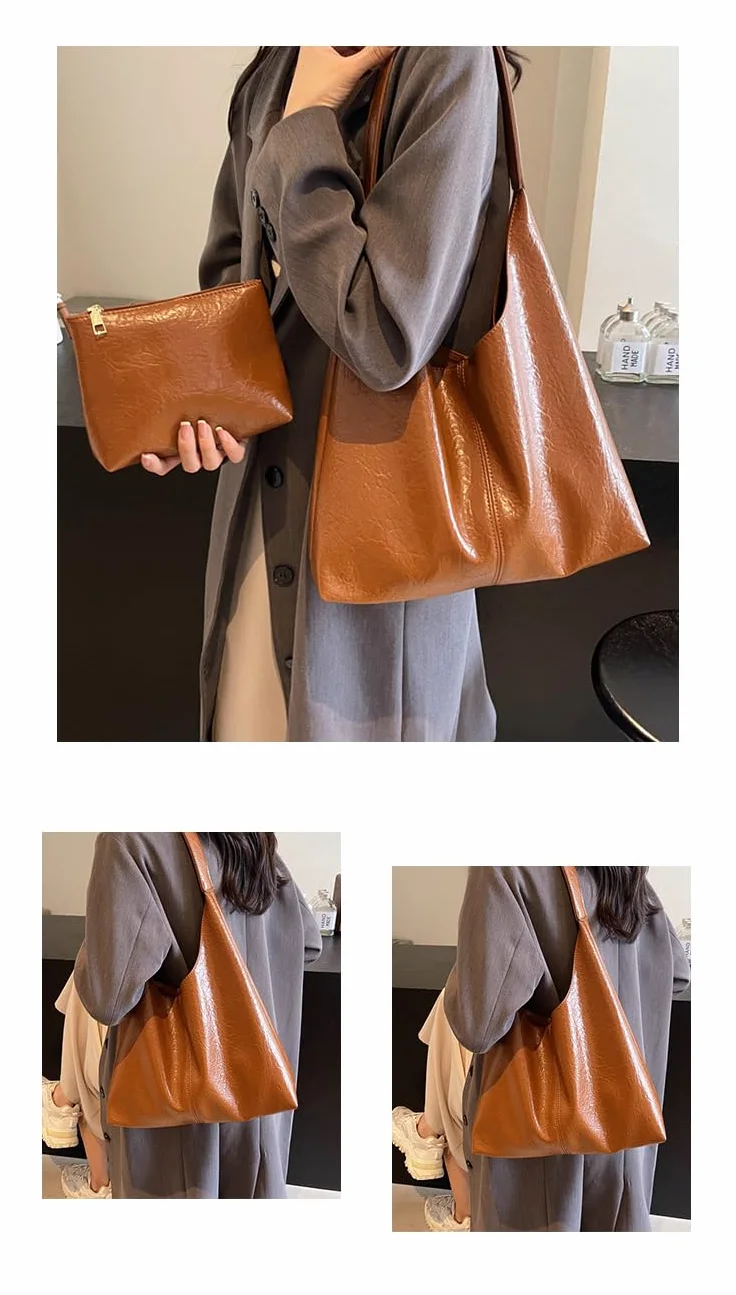 Bolso De Mano De Piel Desgastada Vogilia Scarlett, Bolso De Mano Impermeable De Piel Sintética, Bolso De Hombro De Mujer De Moda Retro