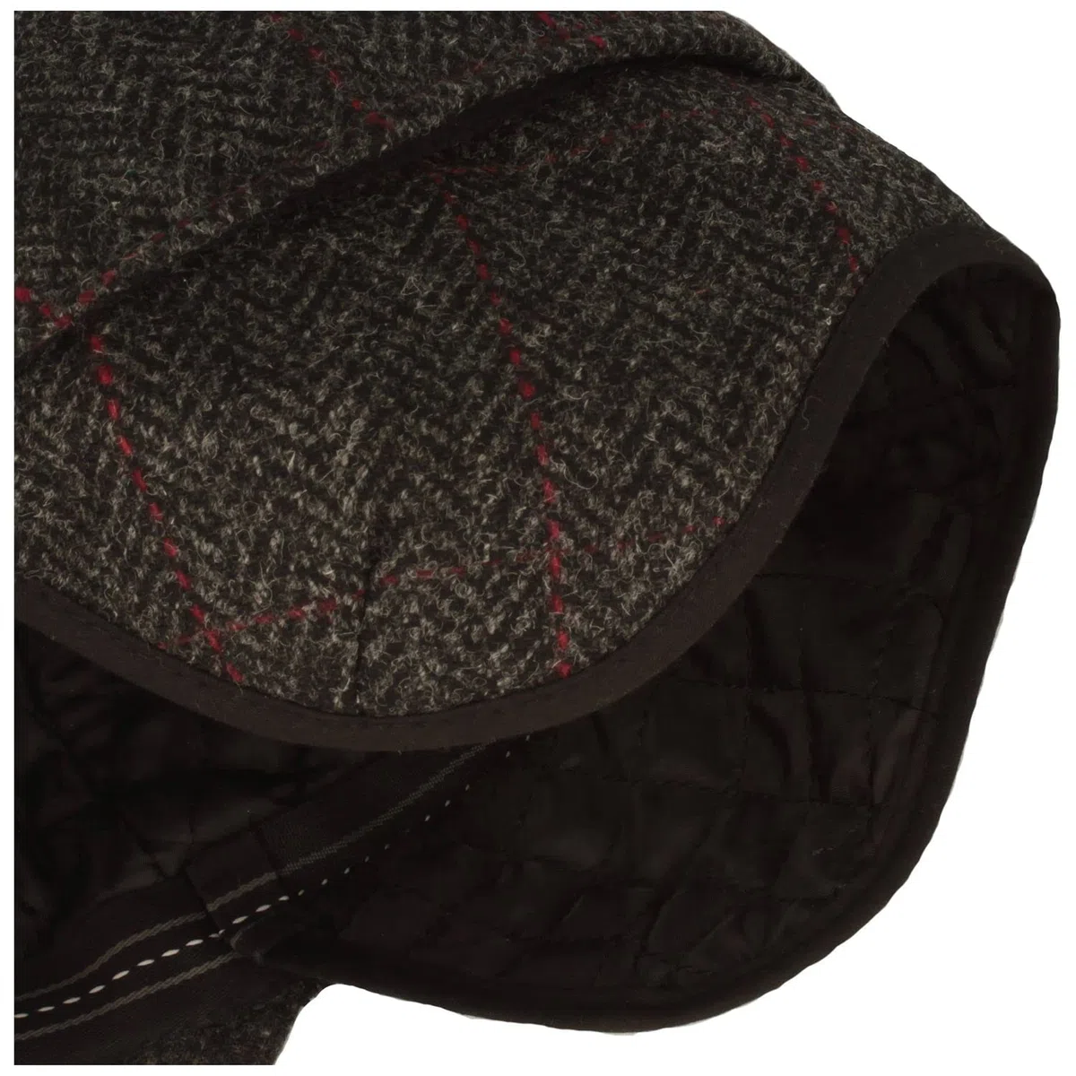 Breiter Gorra de béisbol de invierno gris espiga 55, Gorro de Invierno con Orejeras, Gris Espina De Pescado Negro, 55
