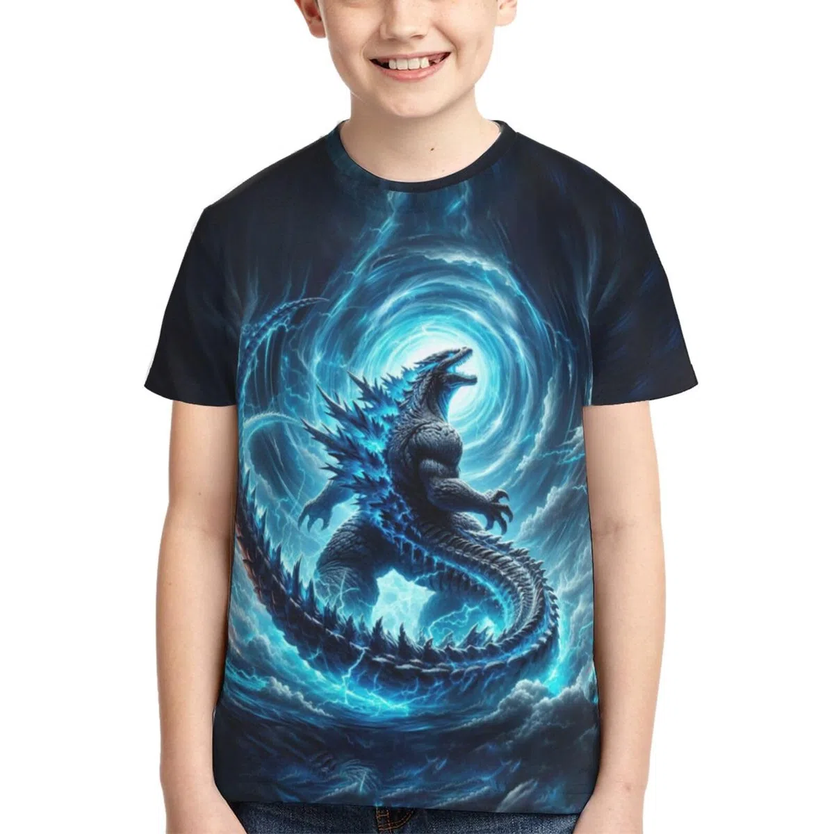Camiseta de manga corta para niños con cuello redondo y estampado 3D de dibujos animados para jóvenes, niños, niñas, adolescentes de 6 a 16 años