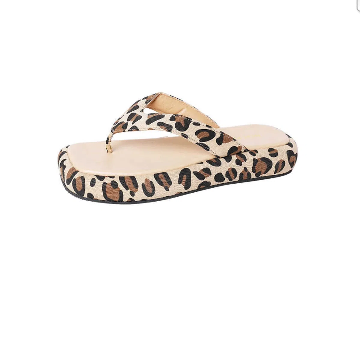 Zapatillas para Mujeres Chanclas de Fondo Gruesas para Mujeres diseñador de Estampado de Leopardo Clip de Punta de los pies de la Plataforma de Color Mixto Femenino Zapatos de Playa 38-39fits 37-38