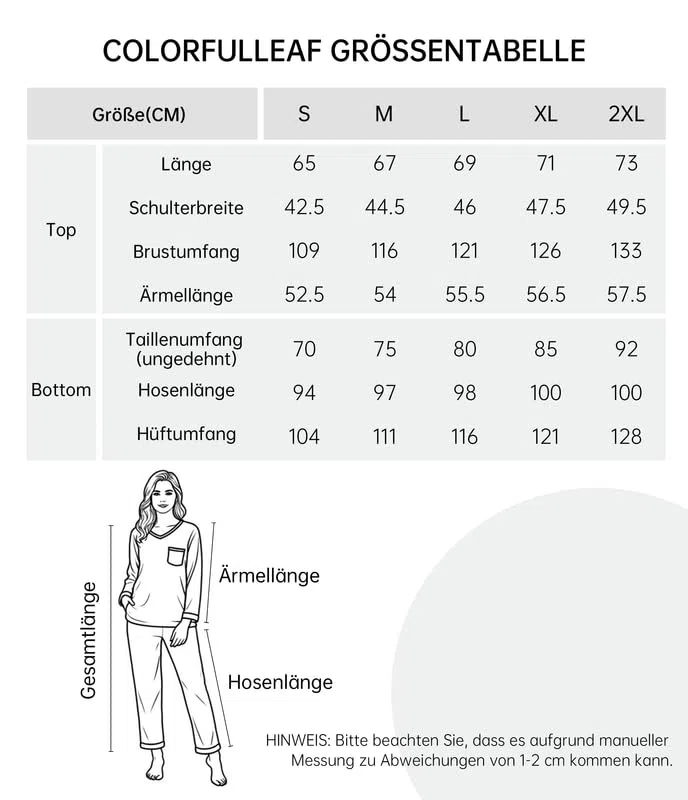 COLORFULLEAF Pijama para mujer 100% algodón largo pijama conjunto dos piezas otoño invierno pijamas manga larga traje de casa, gris, S