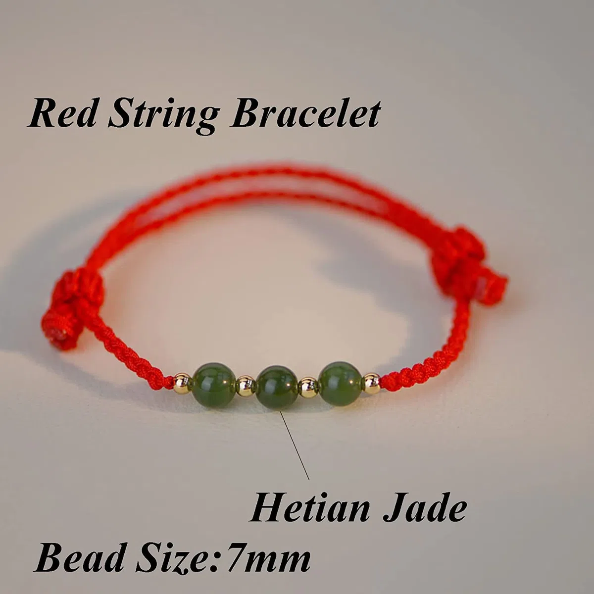 Pulsera de cuentas, pulsera de cristal, pulsera de hilo rojo, pulsera de jade hetiano natural, pulsera de riqueza for mujeres, pulsera de jade verde, pulsera roja ajustable, pulsera de jade amuleto fo