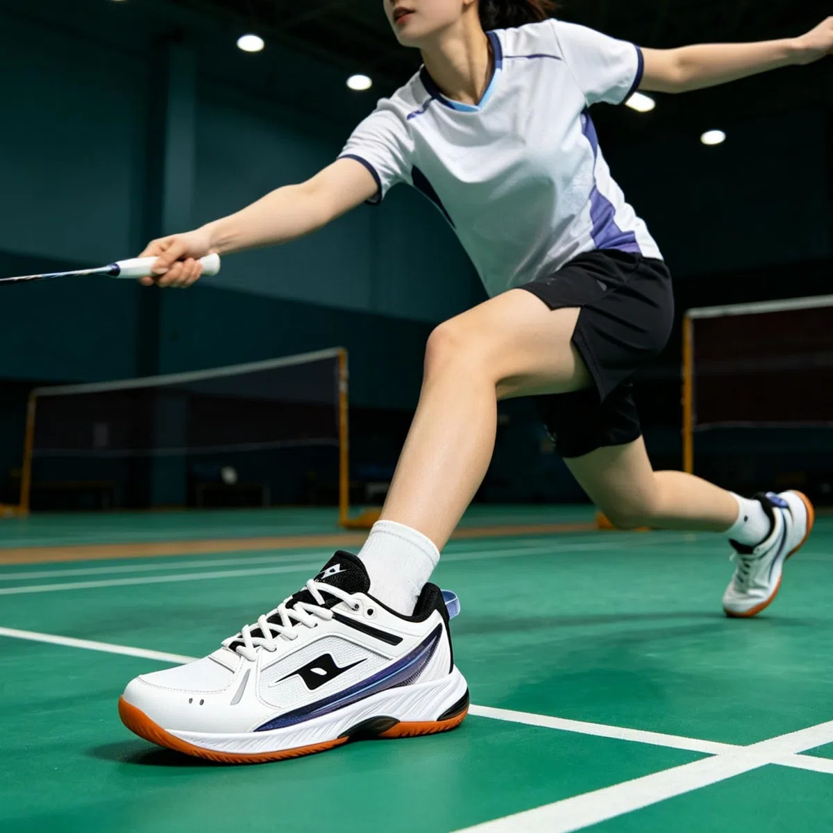 JiuQing Zapatillas Bádminton Hombre Zapatillas Ligeras Squash Pista Mujer | Parte Superior Transpirable Suela Goma Antideslizante, Zapatillas Cómodas Para Caminar Fitness Pickleball Tenis De Mesa