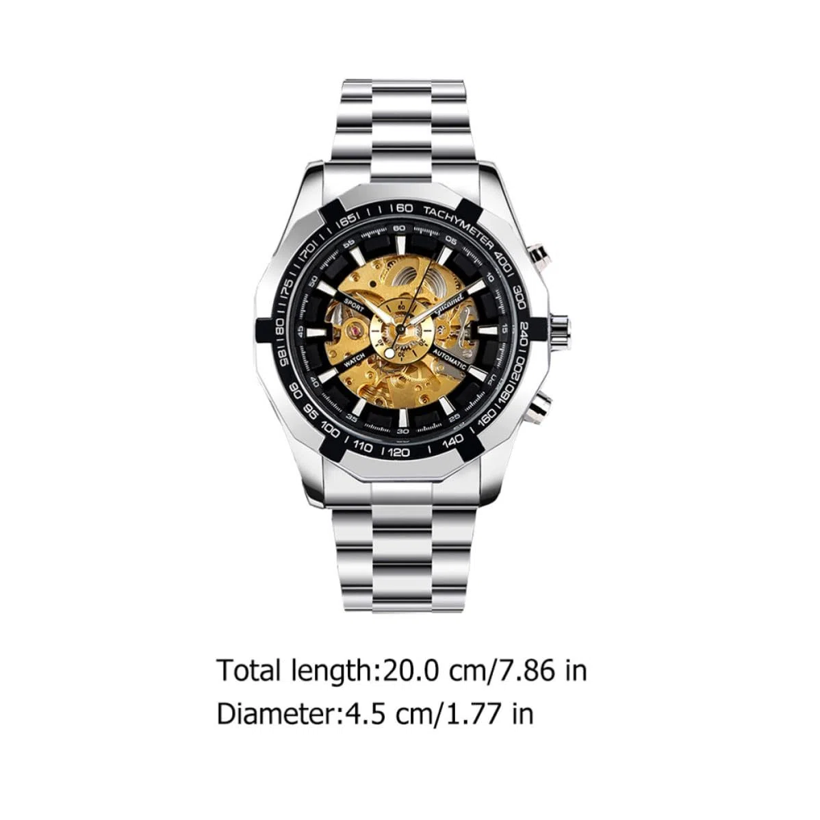 Genérico Reloj Mecánico Automático Luminoso para Hombre, Esqueleto | Aleación de Zinc, Gran Aguja y Resistencia al Agua, Estilo Negocio, para Asistir Ocasión