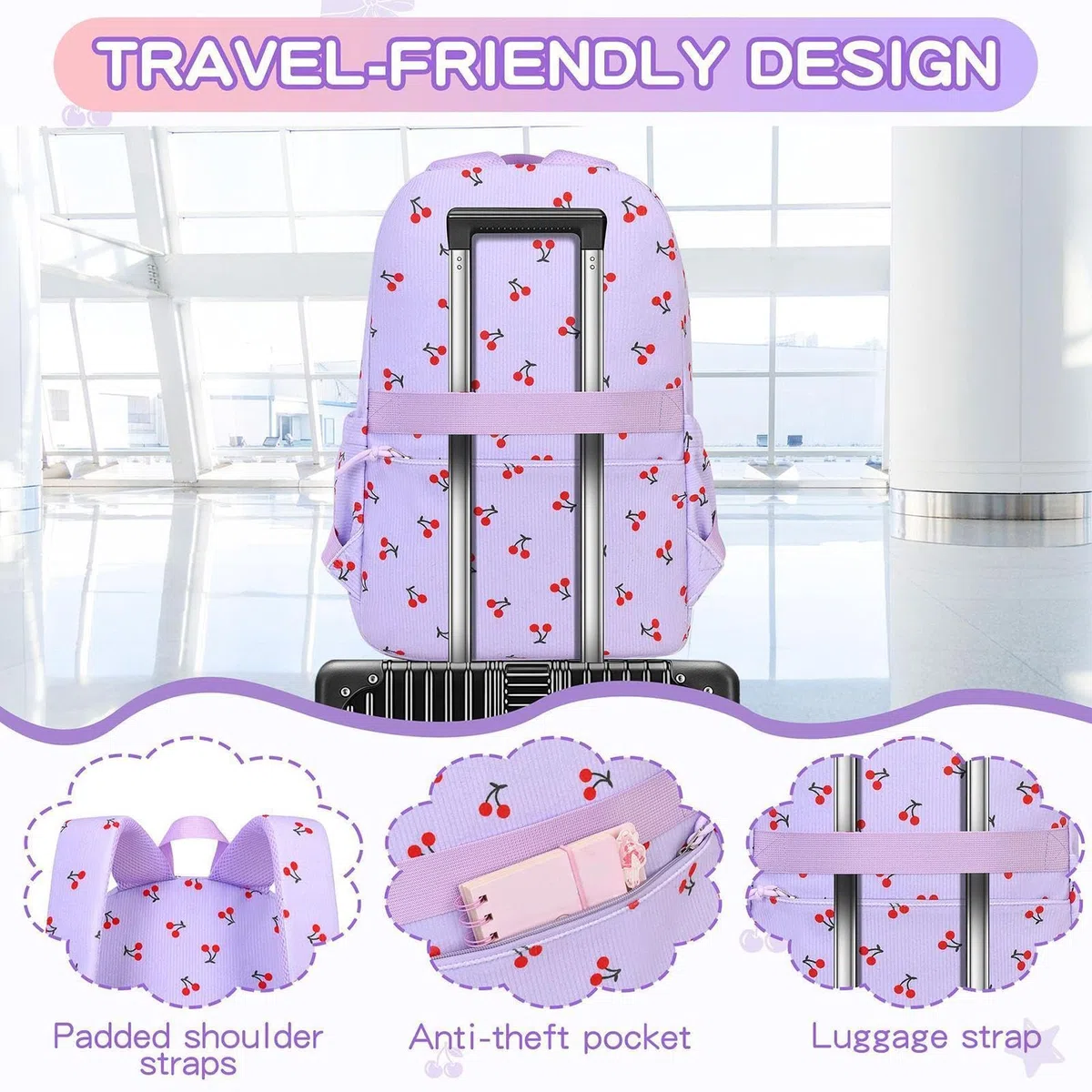 Genérico Mochila Con Transpirable, Estuche de Lápices y Morral | Bolso Escolar Gran Capacidad Para Niñas Niños Preescolar Primaria Regreso A Clases Viajes Estudiantes Diario