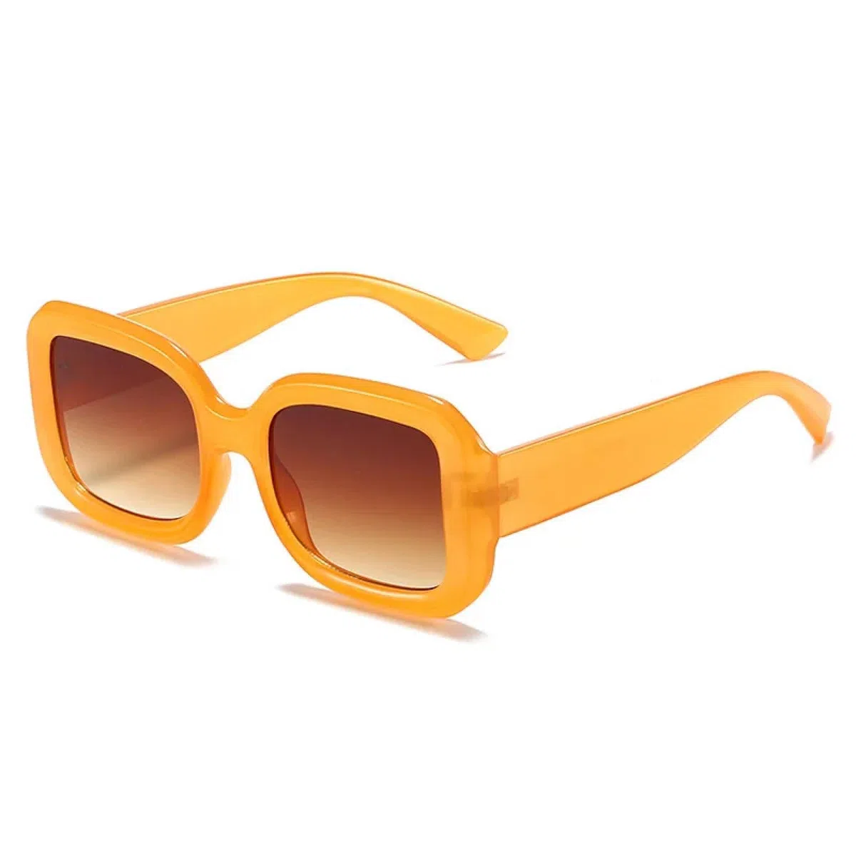 Gafas de sol de moda para mujer, estilo punk, montura gruesa, color naranja, con protección UV400, lentes degradadas.