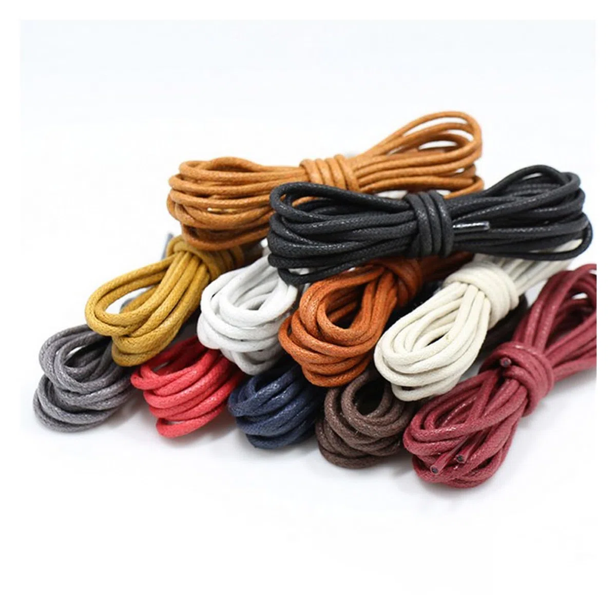 Cordones de zapatos planos, 1 par de cordones de cuero, cordones encerados de algodón, cordones de cuero redondos for zapatos, botas, cordones de zapatos unisex(Beige,120cm)