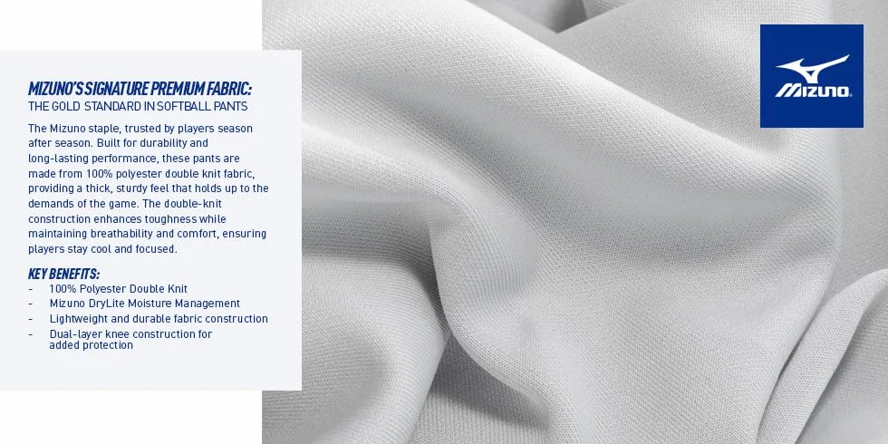 Mizuno Pantalón de sófbol de Tiro bajo con cinturón para Mujer Adulta