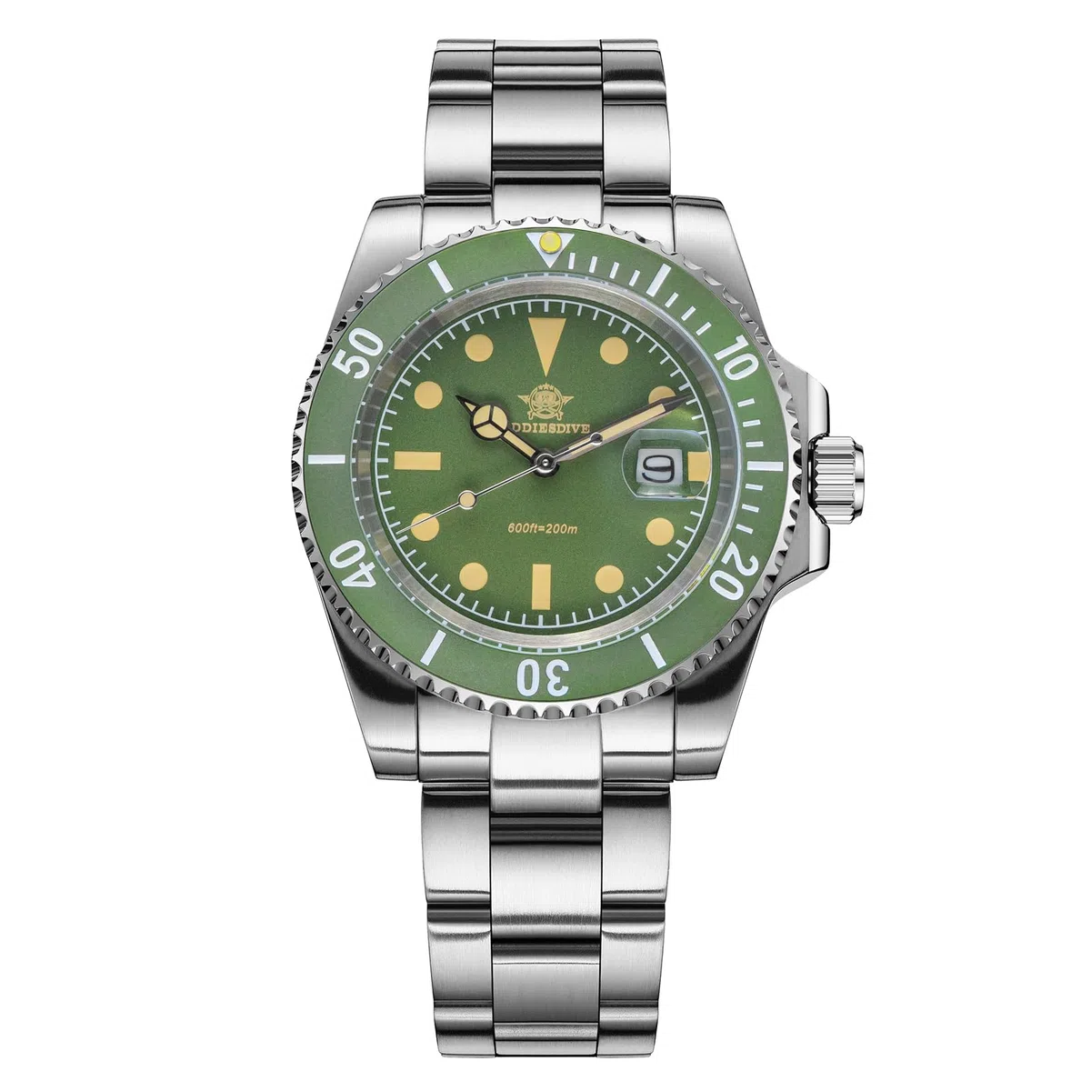 ADDIESDIVE Reloj de cuarzo para hombre de 41 mm, pulsera de acero inoxidable, reloj de buceo