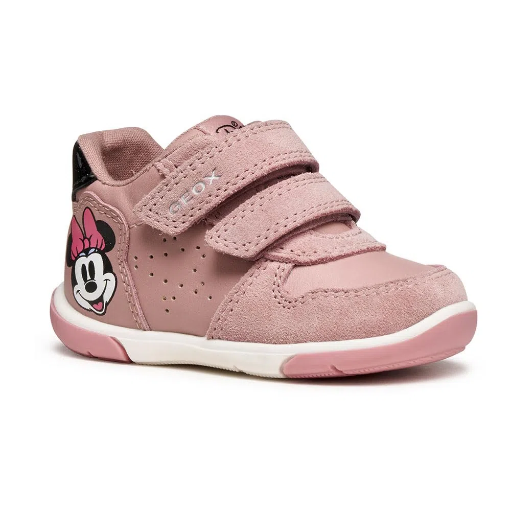 Geox B Zapito Girl, First Walker Shoe Bebé-Niñas, Rosa Antigua Negra, 21 EU