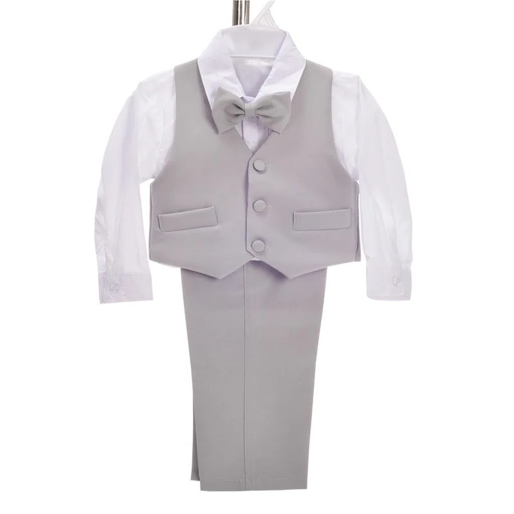 Lito Angels - Trajes para Bebe niño de Vestir Elegante Caqui, Conjunto de 5 Piezas de Traje Formal para Boda, Fiesta, Ceremonia y ocasión Especial