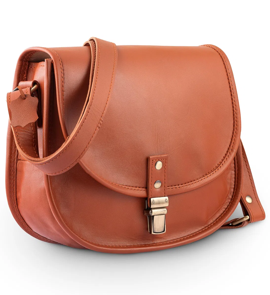 URBAN LEATHER Bolso Bandolera Vintage De Cuero Para Mujer, Bolso De Viaje Marrón Estilo Sillín Hecho A Mano