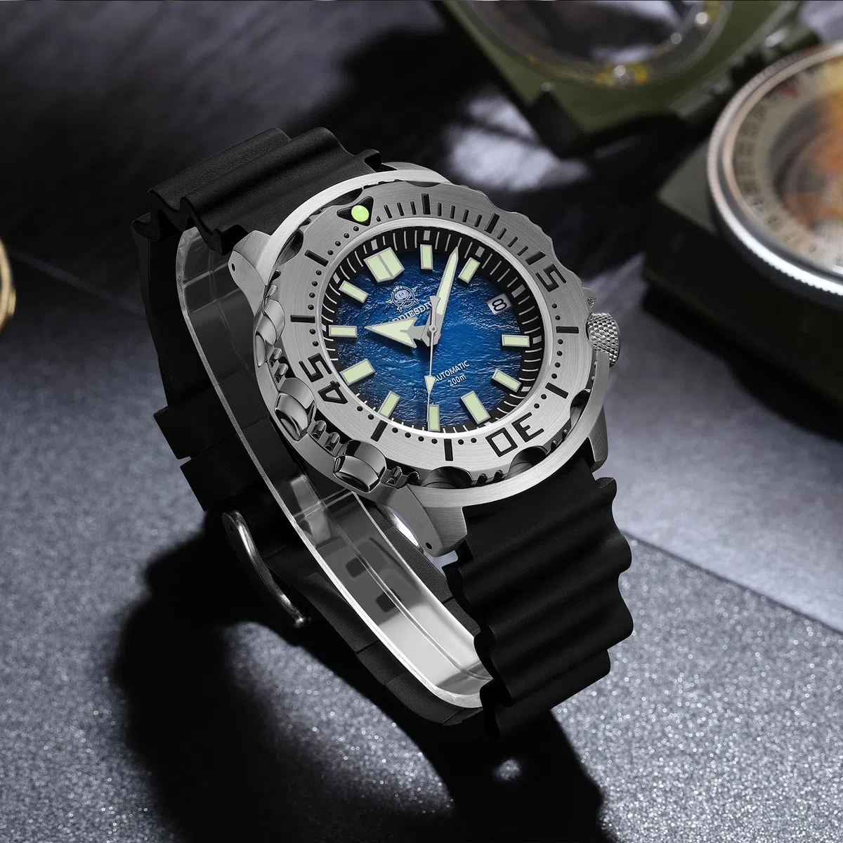 ADDIESDIVE Reloj automático de lujo para hombre NH35A reloj analógico de acero inoxidable 200M AD2047