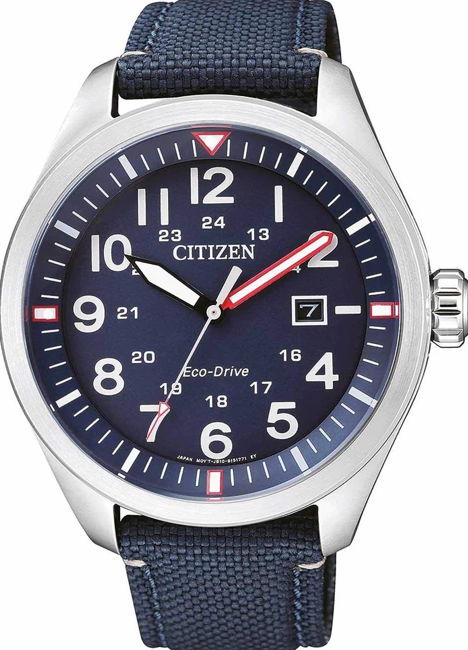 Citizen Eco-Drive - Reloj analógico de Cuarzo para Hombre con Correa de Nailon