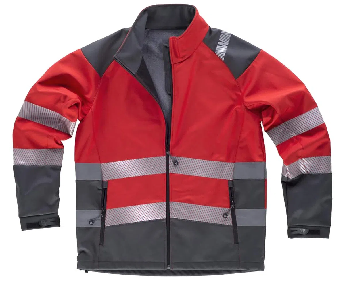 WorkTeam Chaqueta Workshell de Alta Visibilidad Combinada con Cintas Reflectantes, Cortavientos, Repelente al Agua, Membrana Interior Transpirable y Alta Capacidad Térmica.