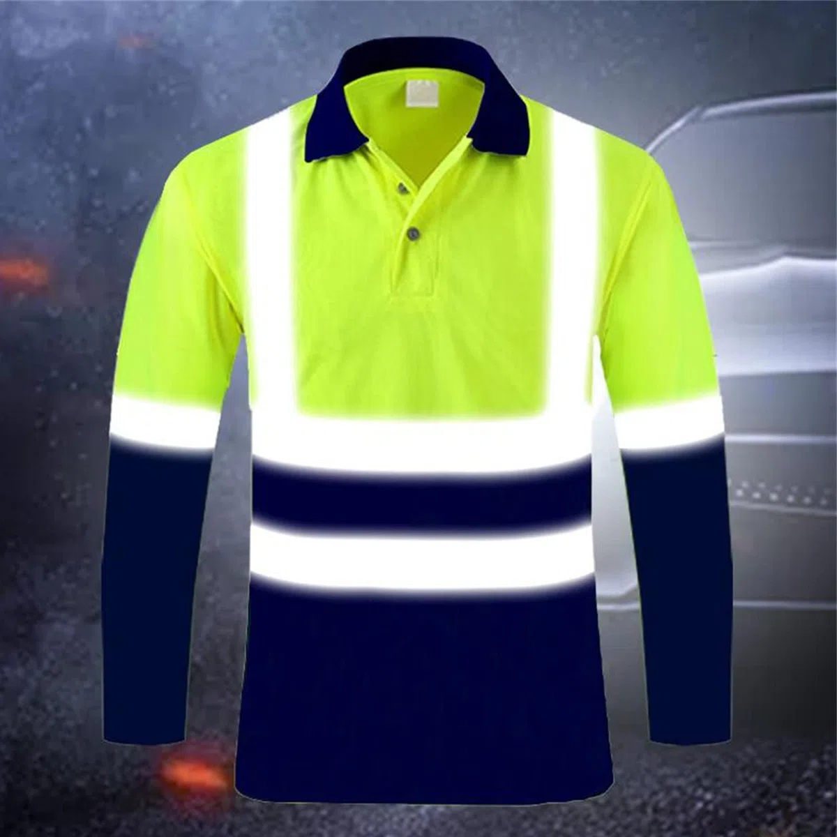 OBiQuzz Sudadera de alta visibilidad para hombre, sudadera con capucha de alta visión, sudadera reflectante de manga larga, camiseta blanca para hombre