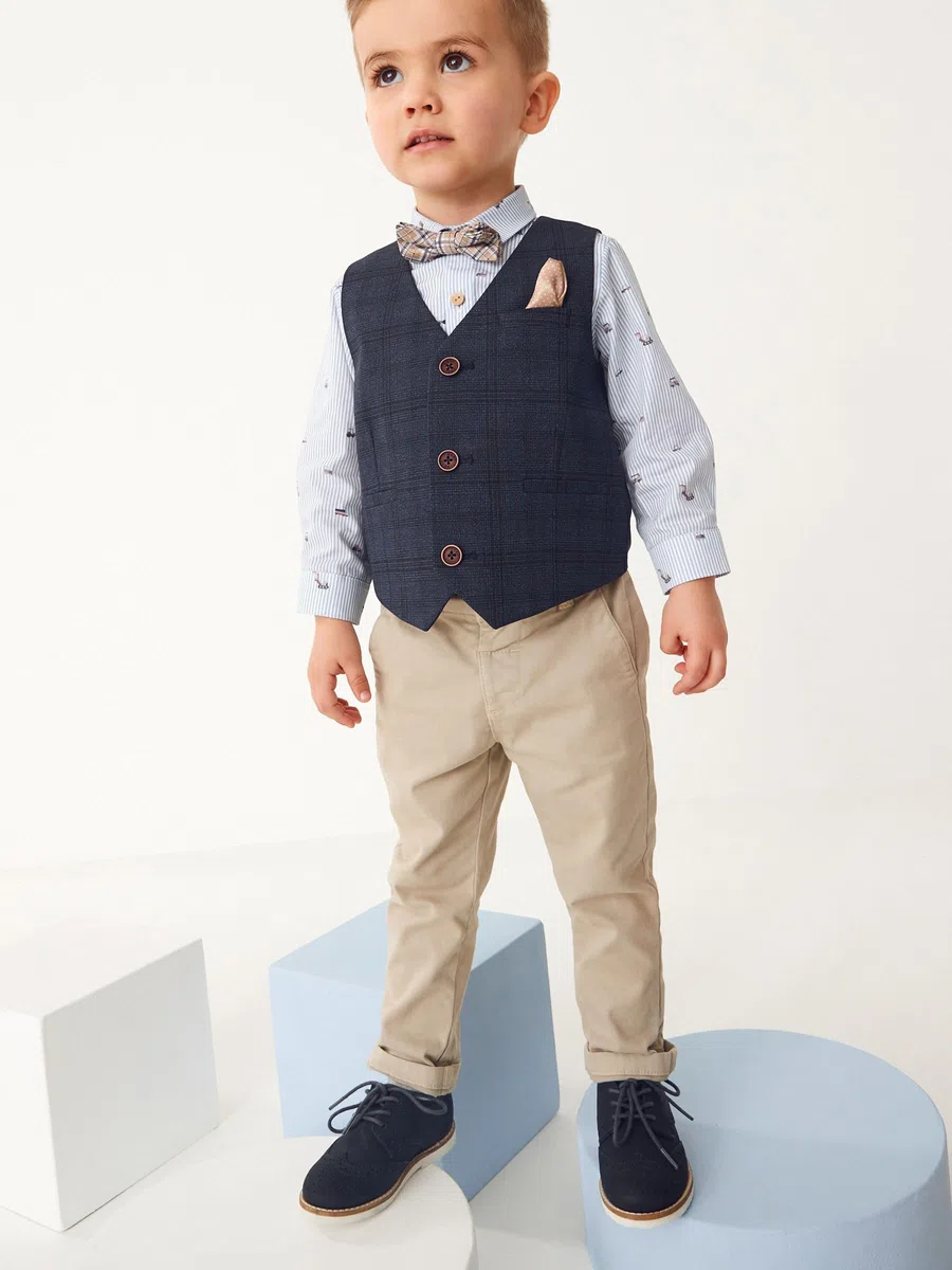 NEXT Niños Conjunto de Chaleco y Camisa con Pajarita