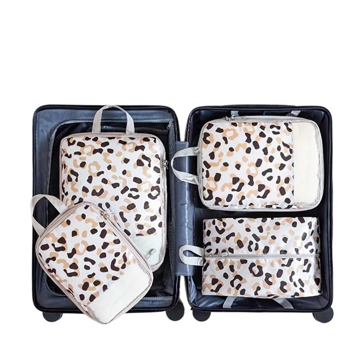 Organizador Maleta Bolsas de almacenamiento compresión 4 piezas, cubos embalaje plegables gran capacidad, lavables y expandibles, juego bolsas equipaje(Color 04)